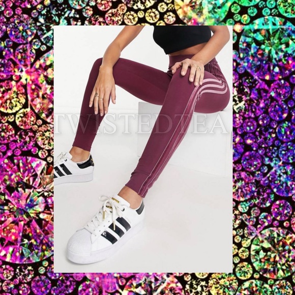 NWT new with tags adidas original 3 stripe women leggings tights size XL M - Picture 3 of 7
